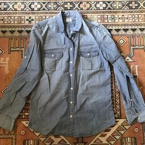 J. Crew Factory chambray button down shirt size M